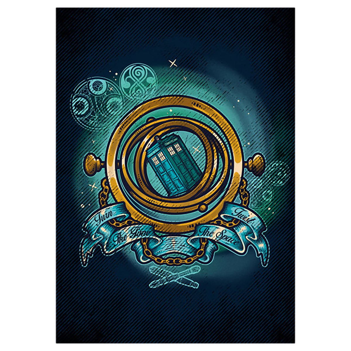 Immagine del prodotto Poster in metallo Turn Time Twist Space per fan di Doctor Who