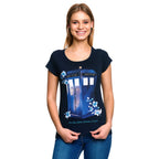 Immagine del prodotto Doctor Who - T-shirt Tardis floreale da donna blu