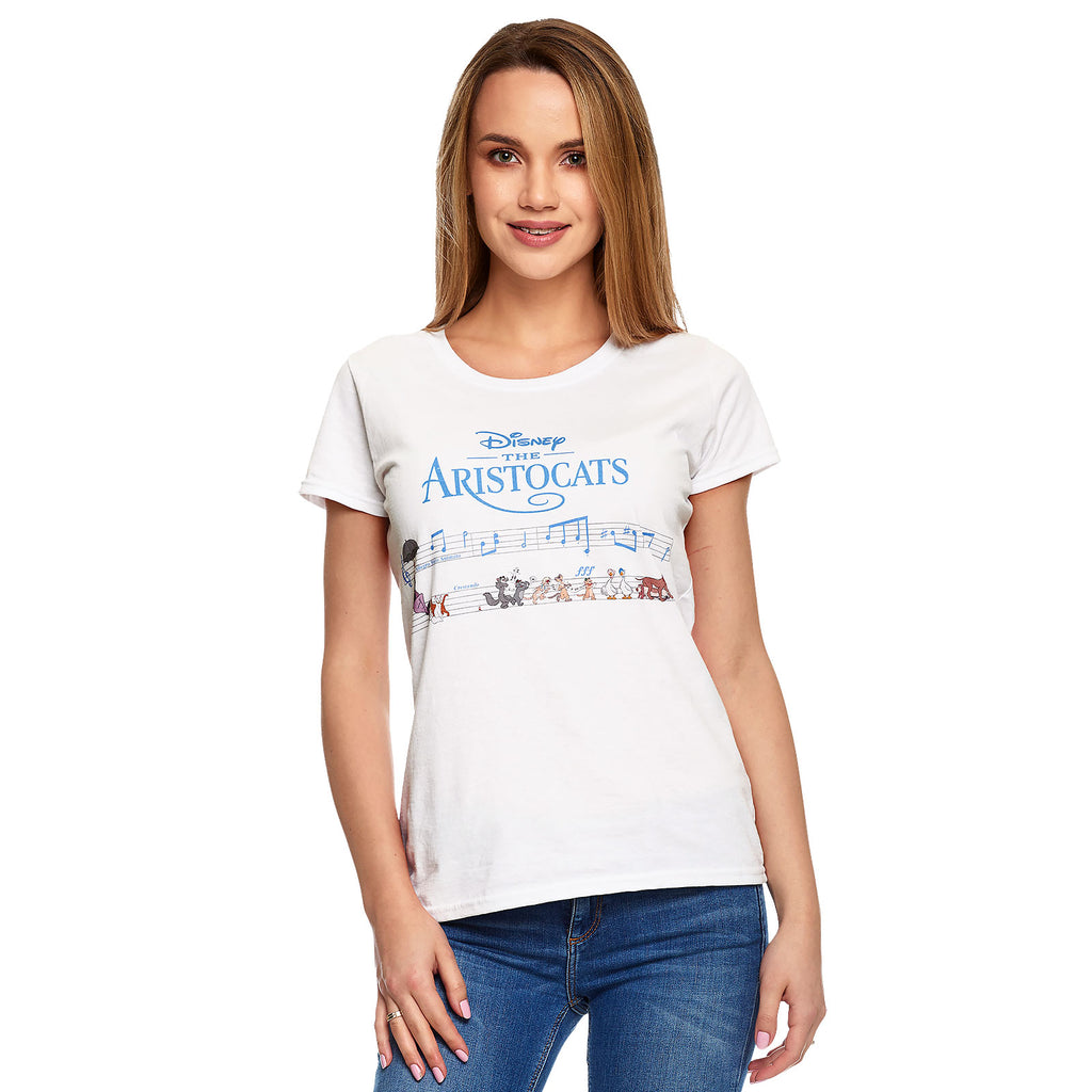 Immagine del prodotto Aristocats - T-shirt da donna bianca con musica