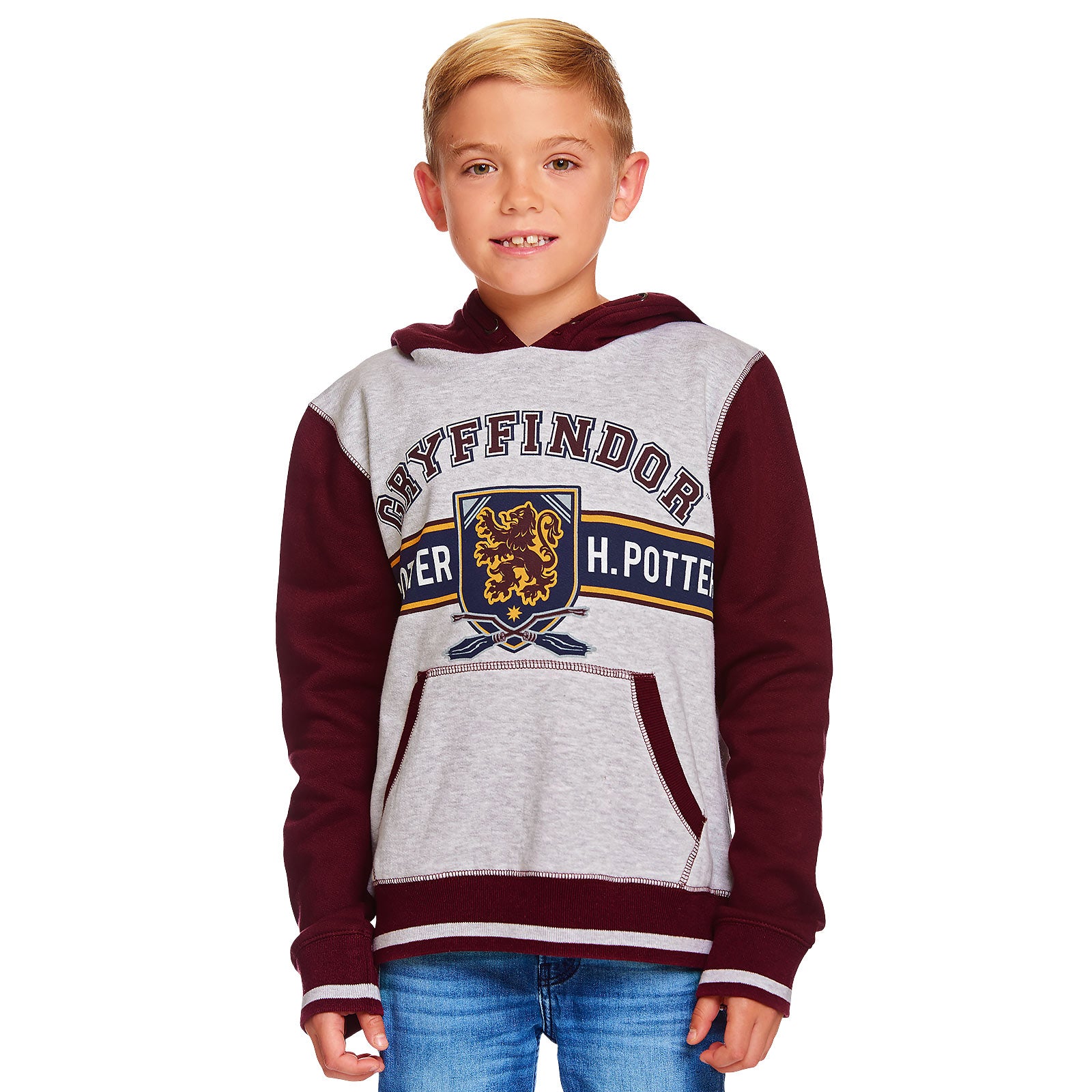 Immagine del prodotto Harry Potter - Gryffindor Felpa con cappuccio per bambini grigio-rosso