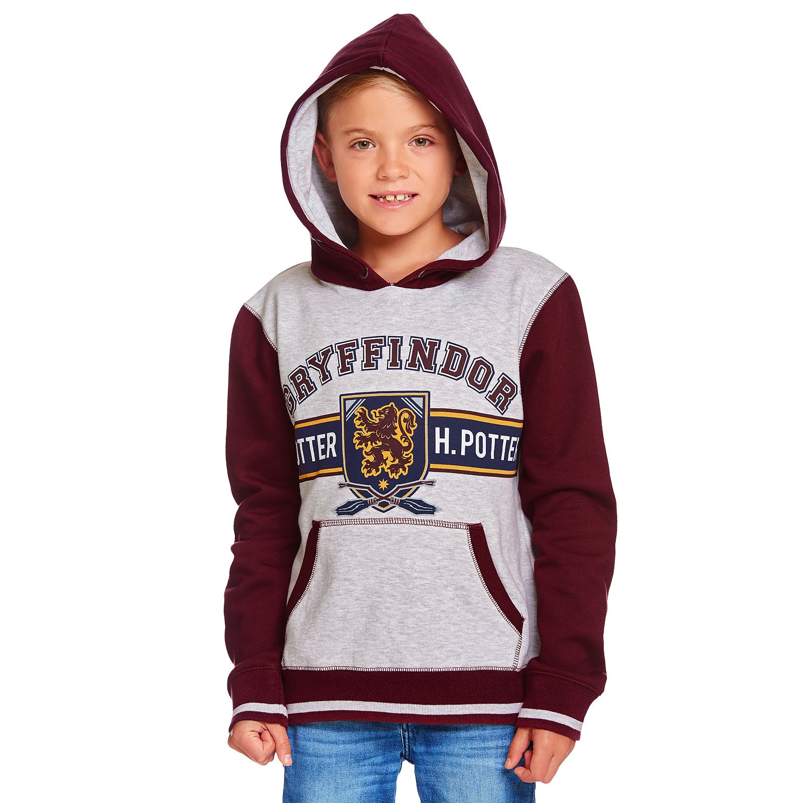 Immagine del prodotto Harry Potter - Gryffindor Felpa con cappuccio per bambini grigio-rosso