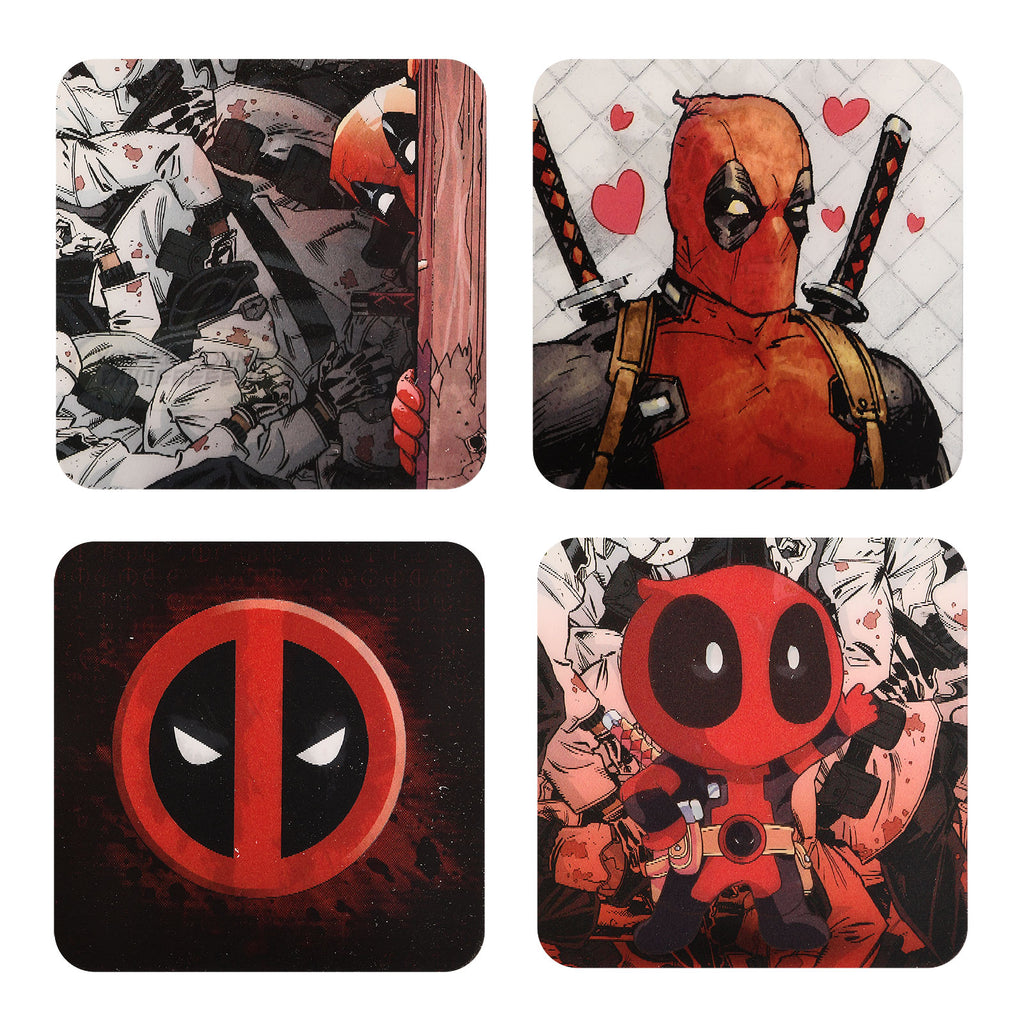 Immagine del prodotto Set di 4 sottobicchieri 3D di Deadpool