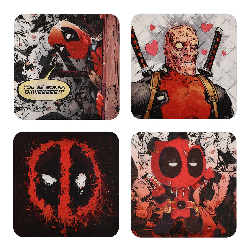 Immagine del prodotto Set di 4 sottobicchieri 3D di Deadpool