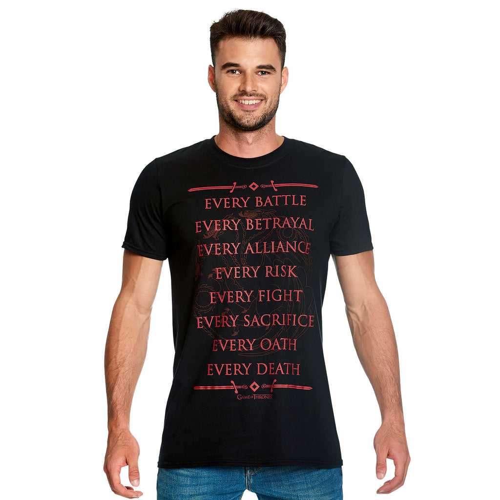 Immagine del prodotto Maglietta nera Targaryen For The Throne - Il Trono di Spade