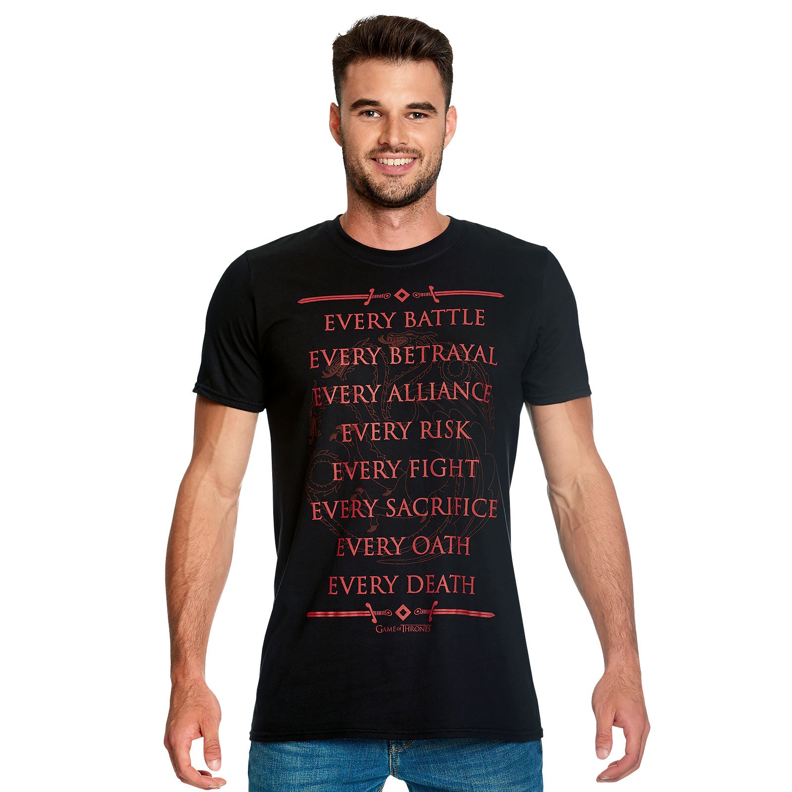 Immagine del prodotto Maglietta nera Targaryen For The Throne - Il Trono di Spade