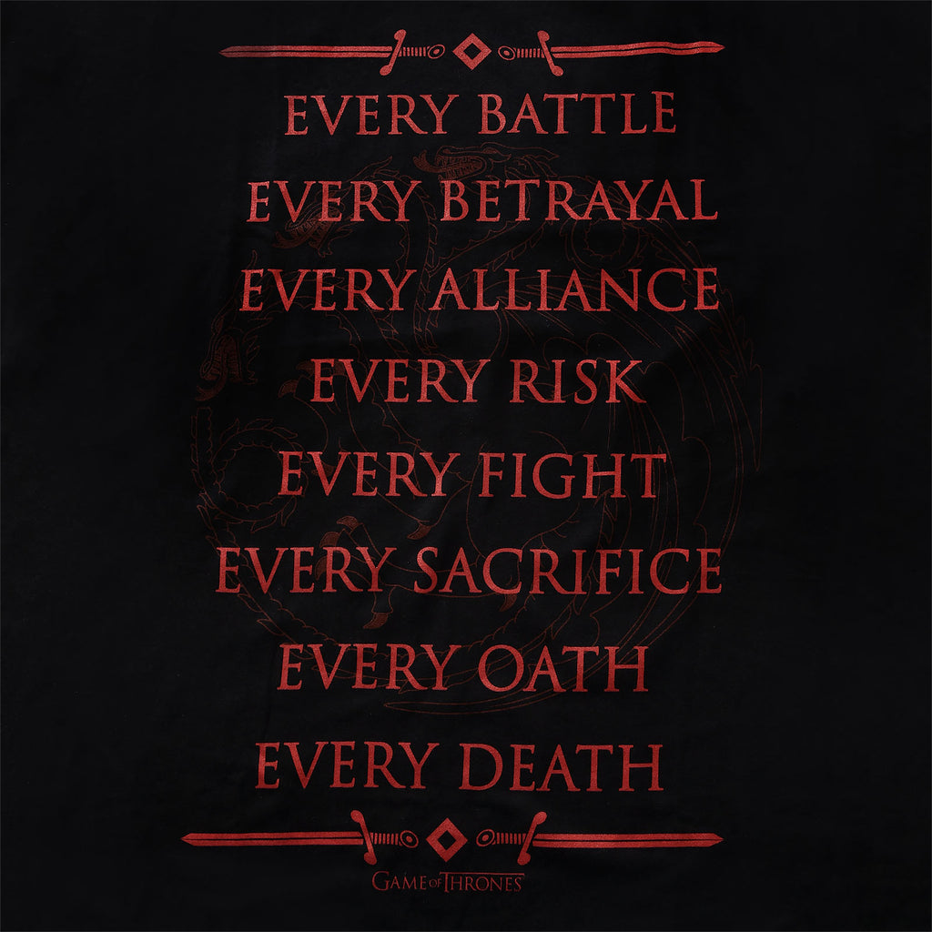 Immagine del prodotto Maglietta nera Targaryen For The Throne - Il Trono di Spade