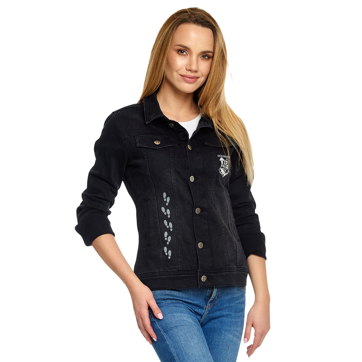 Immagine del prodotto Harry Potter - Mappa del Malandrino Giacca di jeans da donna nera