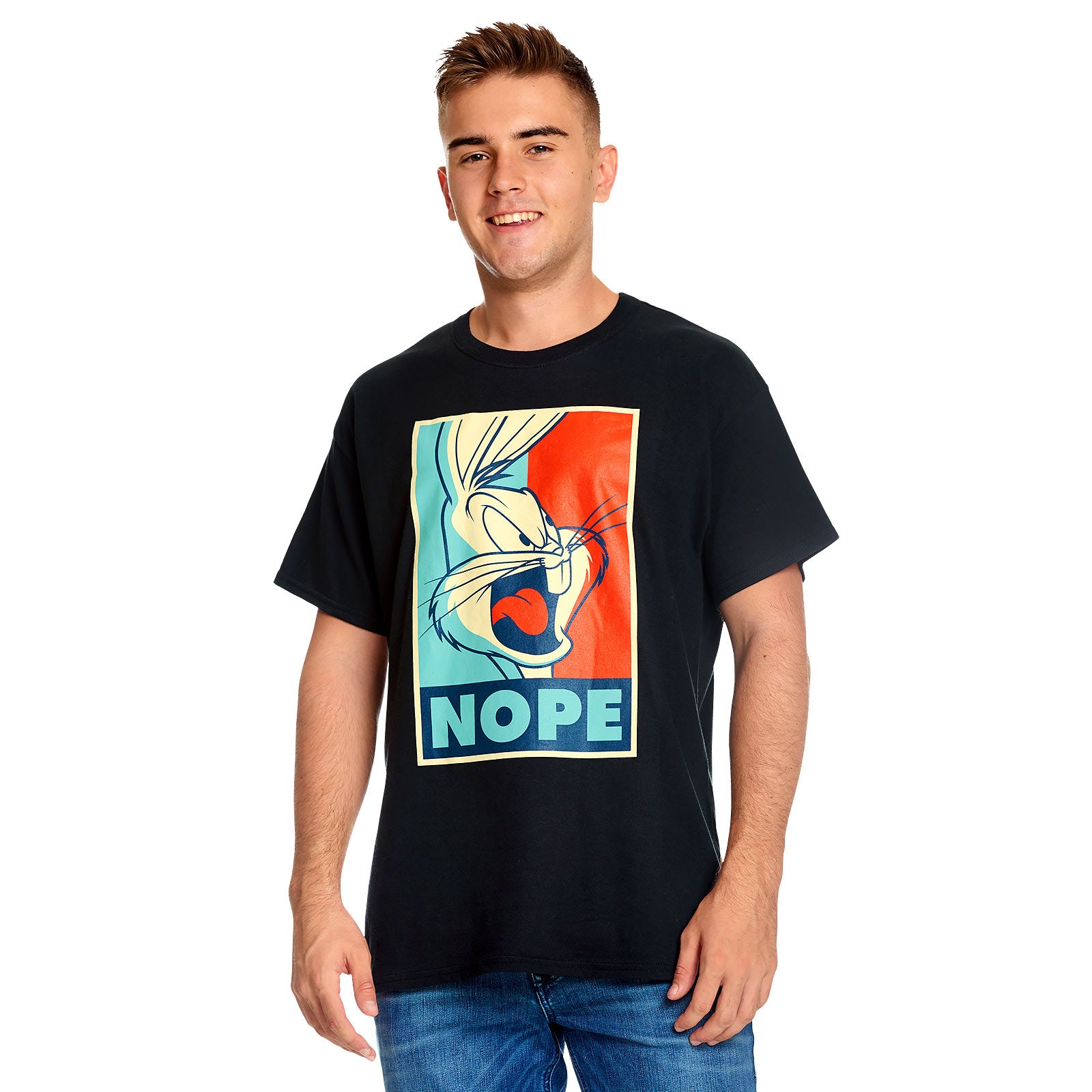 Immagine del prodotto Looney Tunes - T-shirt nera con poster di Bugs Bunny Nope