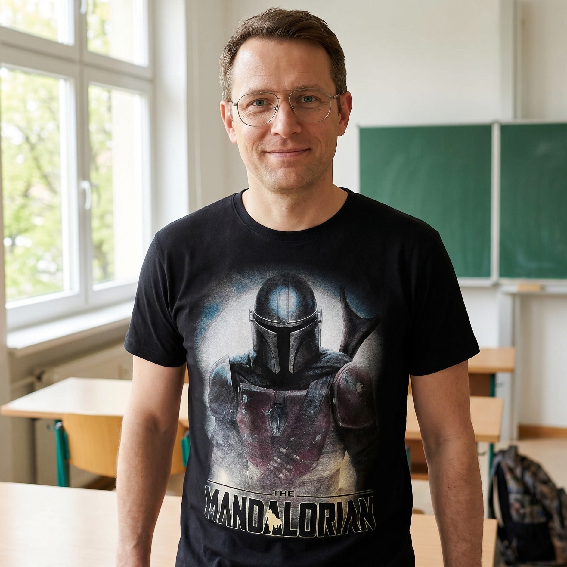 Immagine del prodotto Maglietta nera di The Mandalorian Fighter - Star Wars