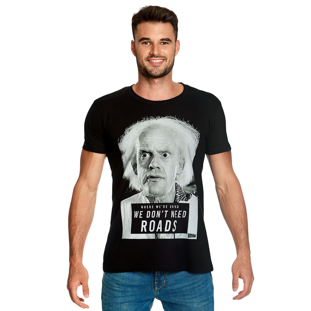 Immagine del prodotto Ritorno al Futuro - Doc Brown Non Abbiamo Bisogno di Strade T-shirt nera