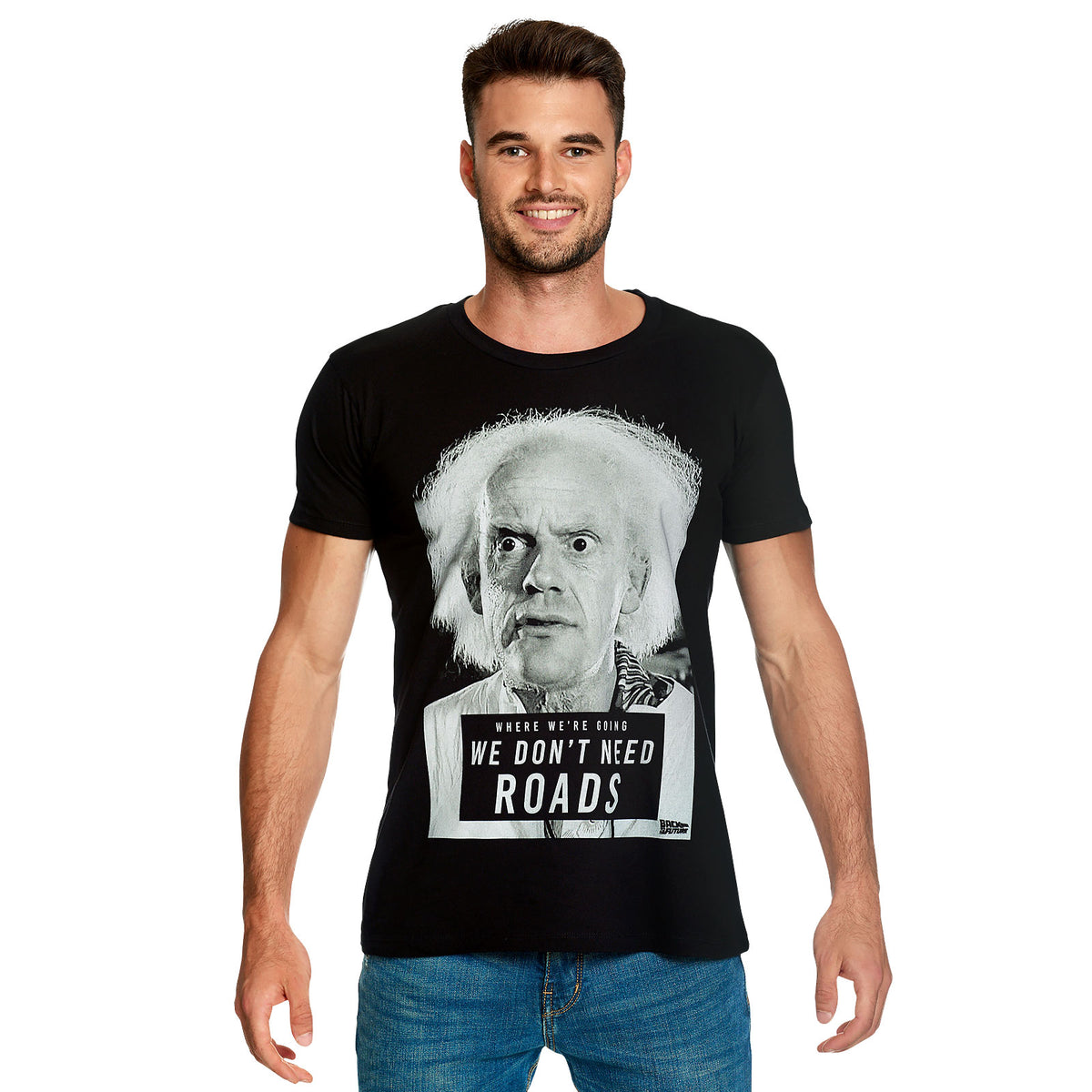 Immagine del prodotto Ritorno al Futuro - Doc Brown Non Abbiamo Bisogno di Strade T-shirt nera
