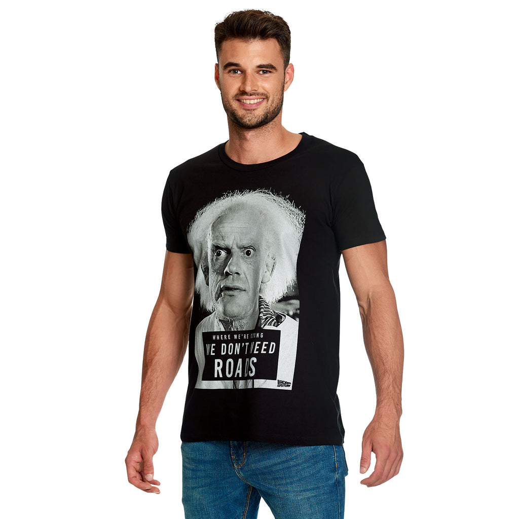 Immagine del prodotto Ritorno al Futuro - Doc Brown Non Abbiamo Bisogno di Strade T-shirt nera