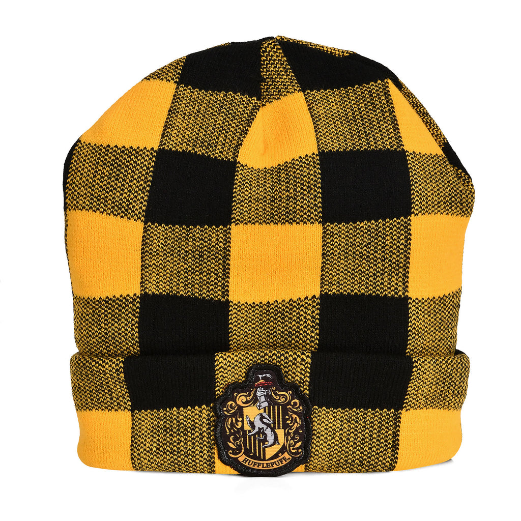 Immagine del prodotto Harry Potter - Berretto a Quadri con Stemma di Hufflepuff