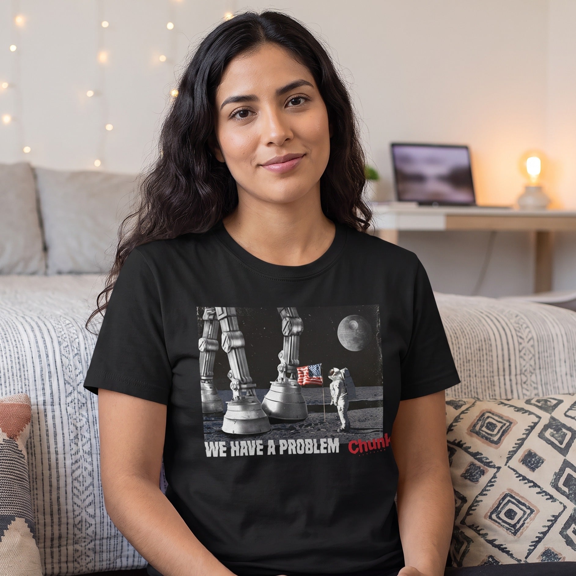 Immagine del prodotto T-shirt Houston Abbiamo un Problema per i fan di Star Wars nera