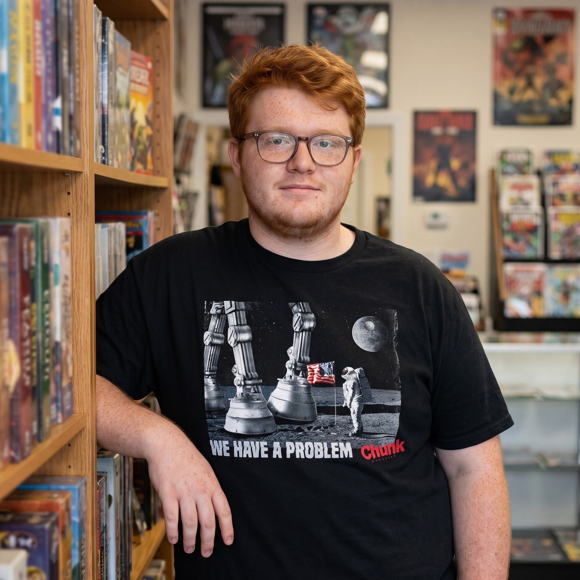 Immagine del prodotto T-shirt Houston Abbiamo un Problema per i fan di Star Wars nera