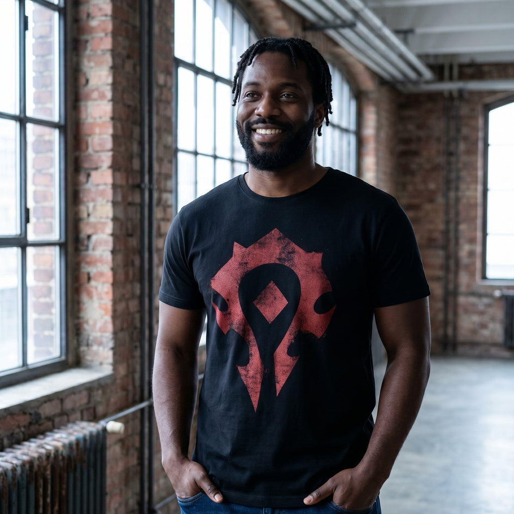Immagine del prodotto World of Warcraft - T-shirt nera con logo della Horda a spray