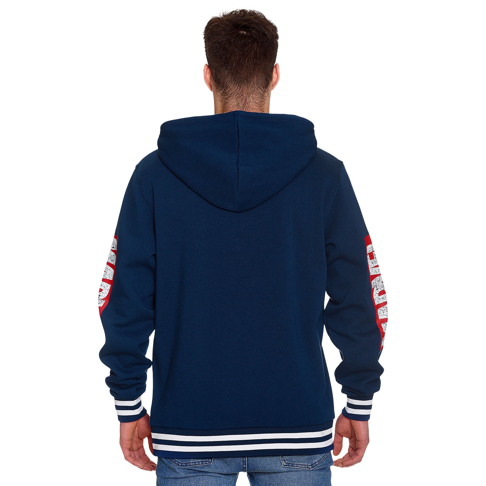 Immagine del prodotto Captain America - Felpa con cappuccio con logo dello scudo in blu distressed