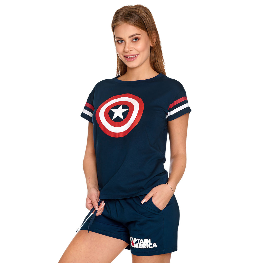 Immagine del prodotto Captain America - Pigiama corto da donna con logo Shield