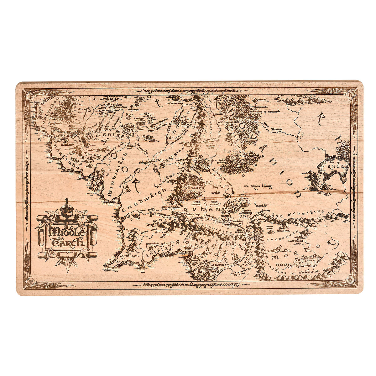 Immagine del prodotto Signore degli Anelli - Tavola da taglio in faggio con mappa della Terra di Mezzo