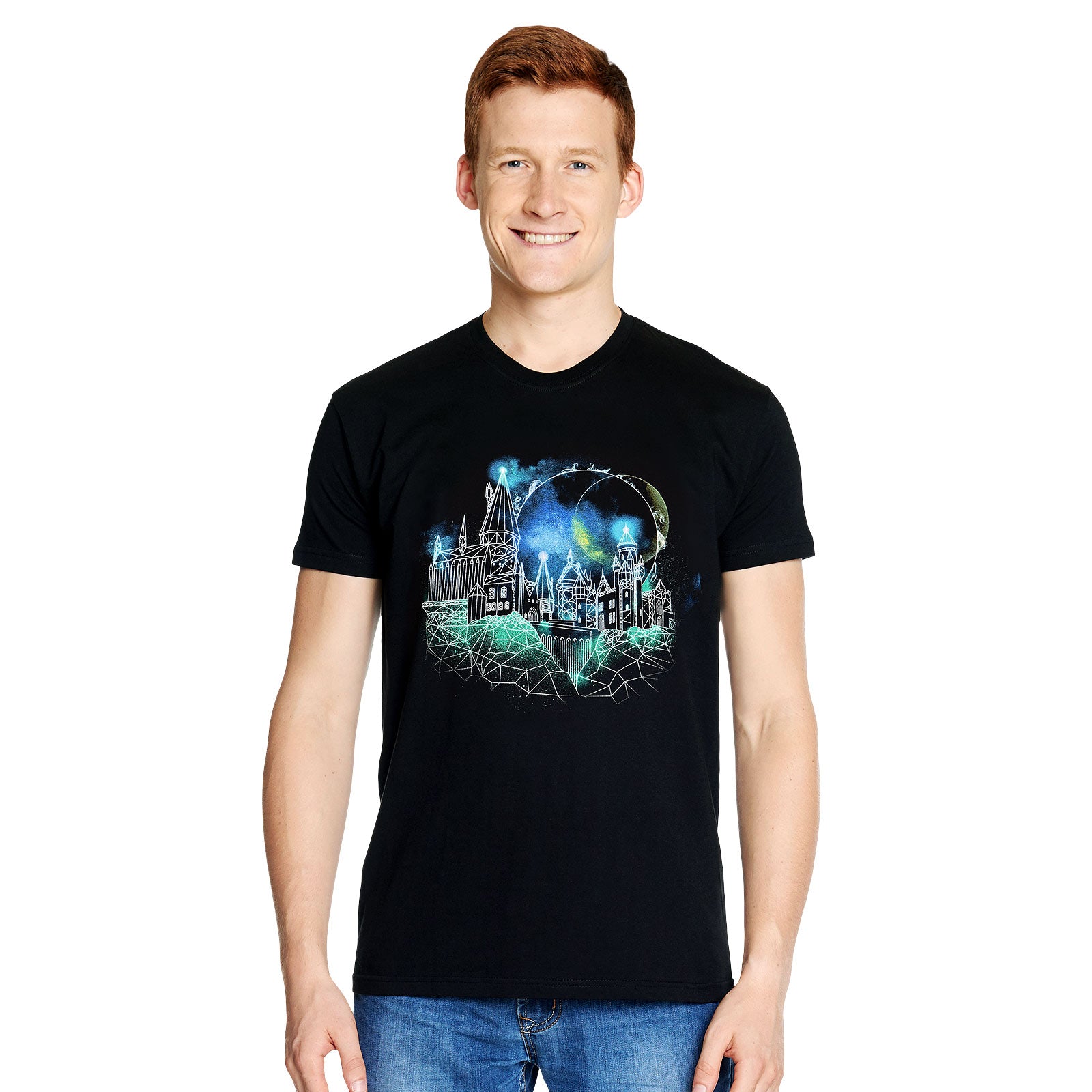 Immagine del prodotto Harry Potter - T-shirt nera con schizzo di Hogwarts di notte