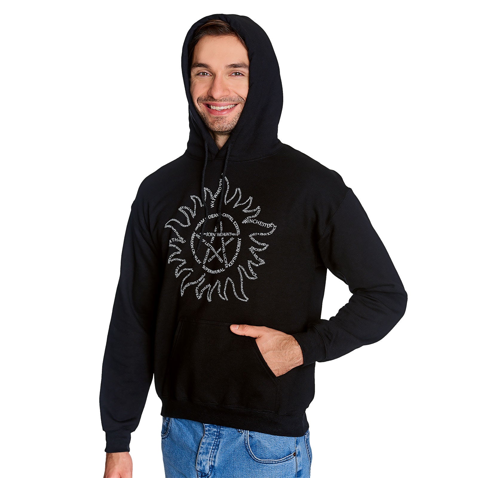 Immagine del prodotto Supernatural - Felpa con cappuccio nera con simbolo Anti Possessione