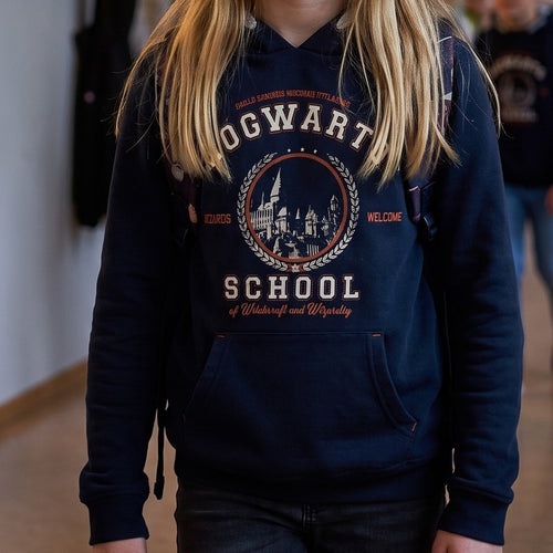 Immagine del prodotto Harry Potter - Hogwarts School Felpa con cappuccio per bambini blu