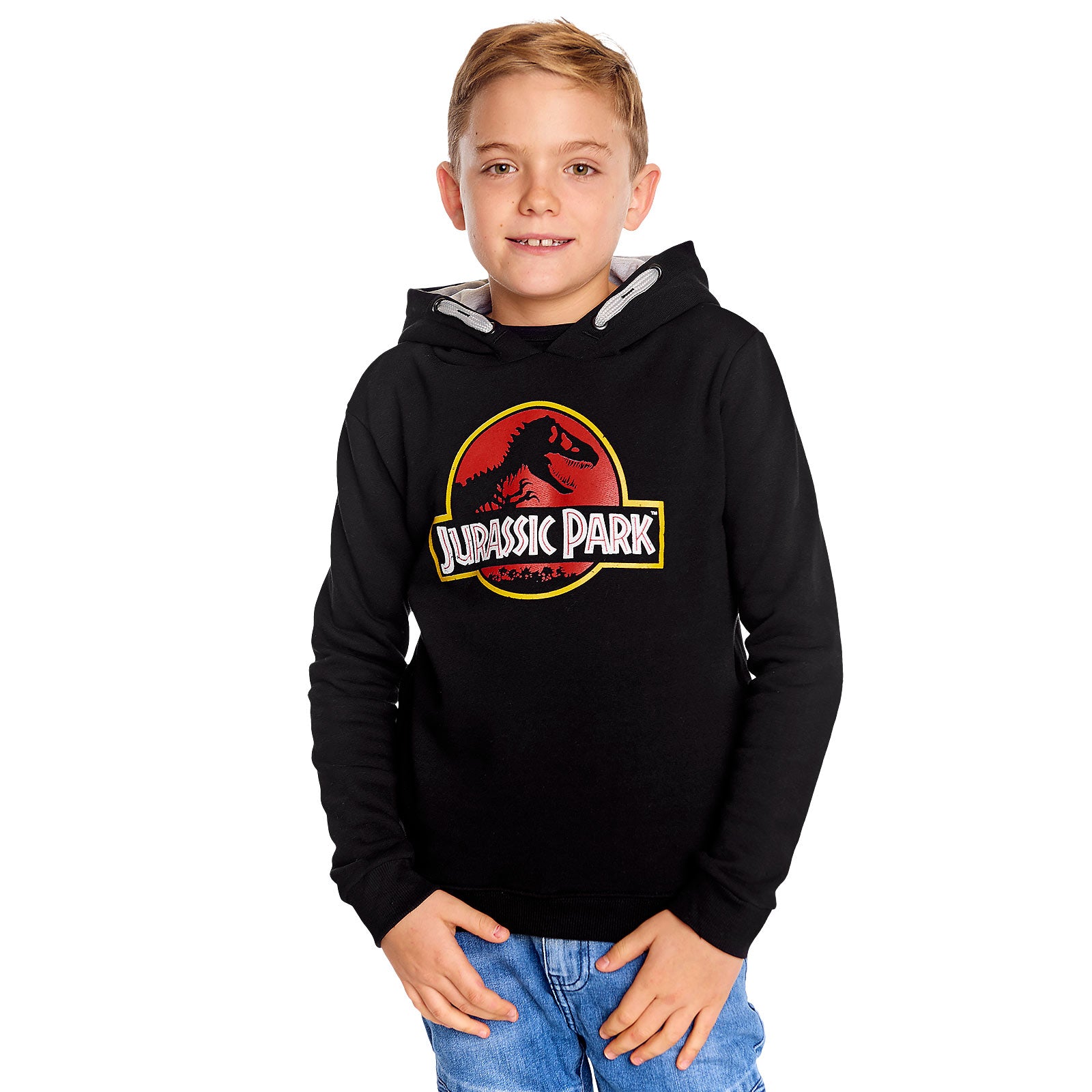 Immagine del prodotto Jurassic Park - Logo del film Felpa con cappuccio per bambini nera