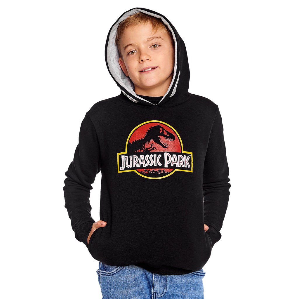 Immagine del prodotto Jurassic Park - Logo del film Felpa con cappuccio per bambini nera