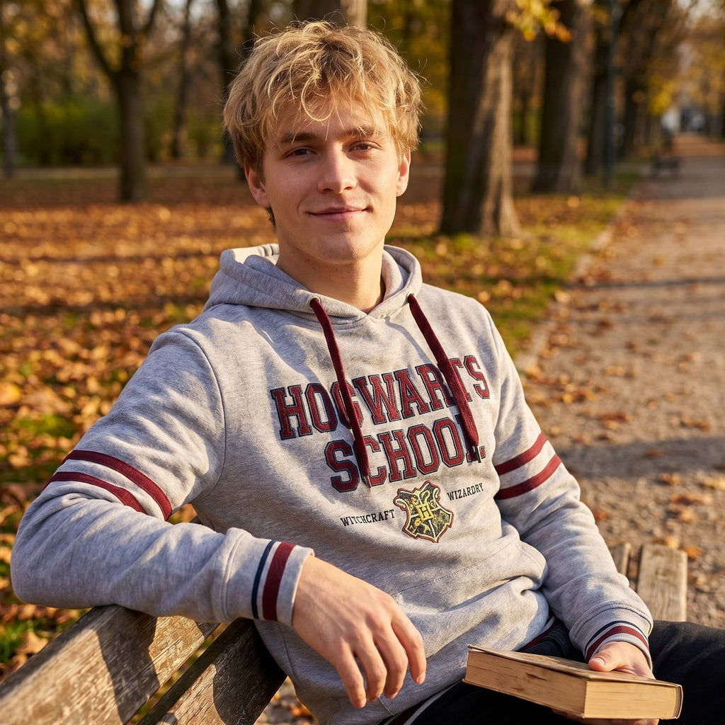 Immagine del prodotto Harry Potter - Felpa con cappuccio della Scuola Hogwarts grigia