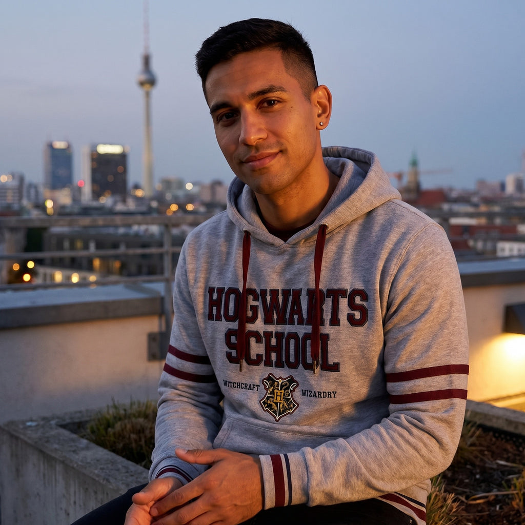 Immagine del prodotto Harry Potter - Felpa con cappuccio della Scuola Hogwarts grigia