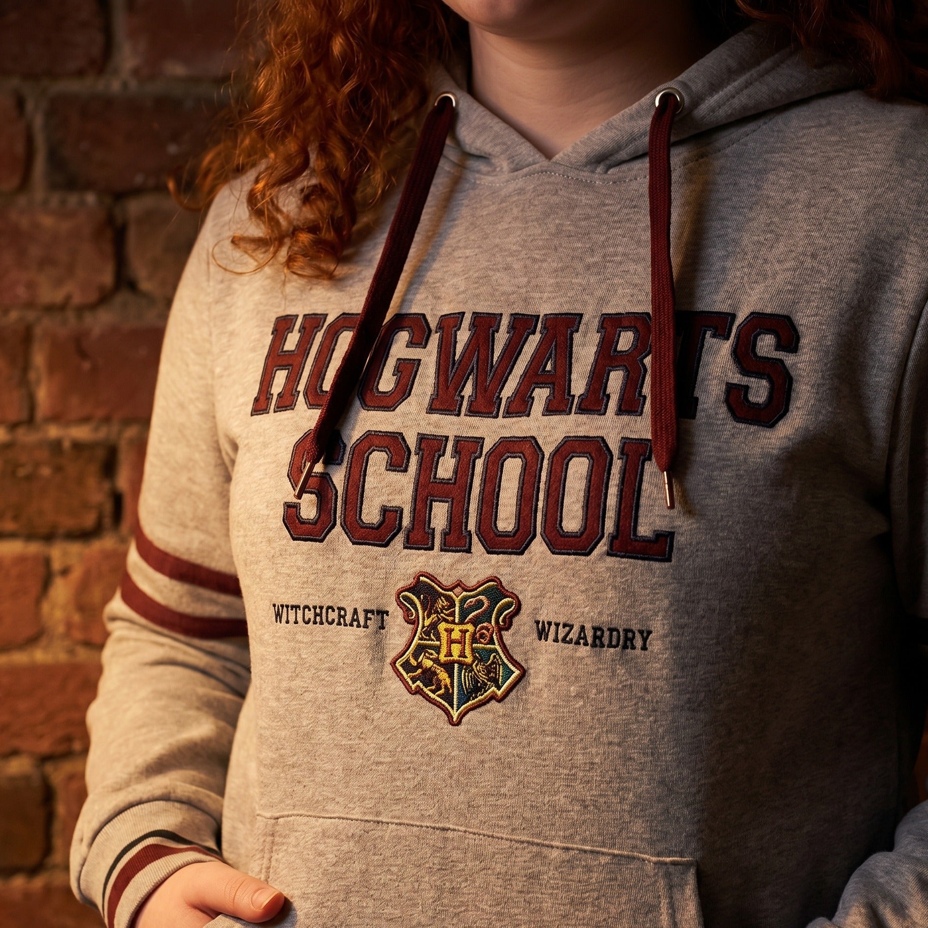Immagine del prodotto Harry Potter - Felpa con cappuccio della Scuola Hogwarts grigia