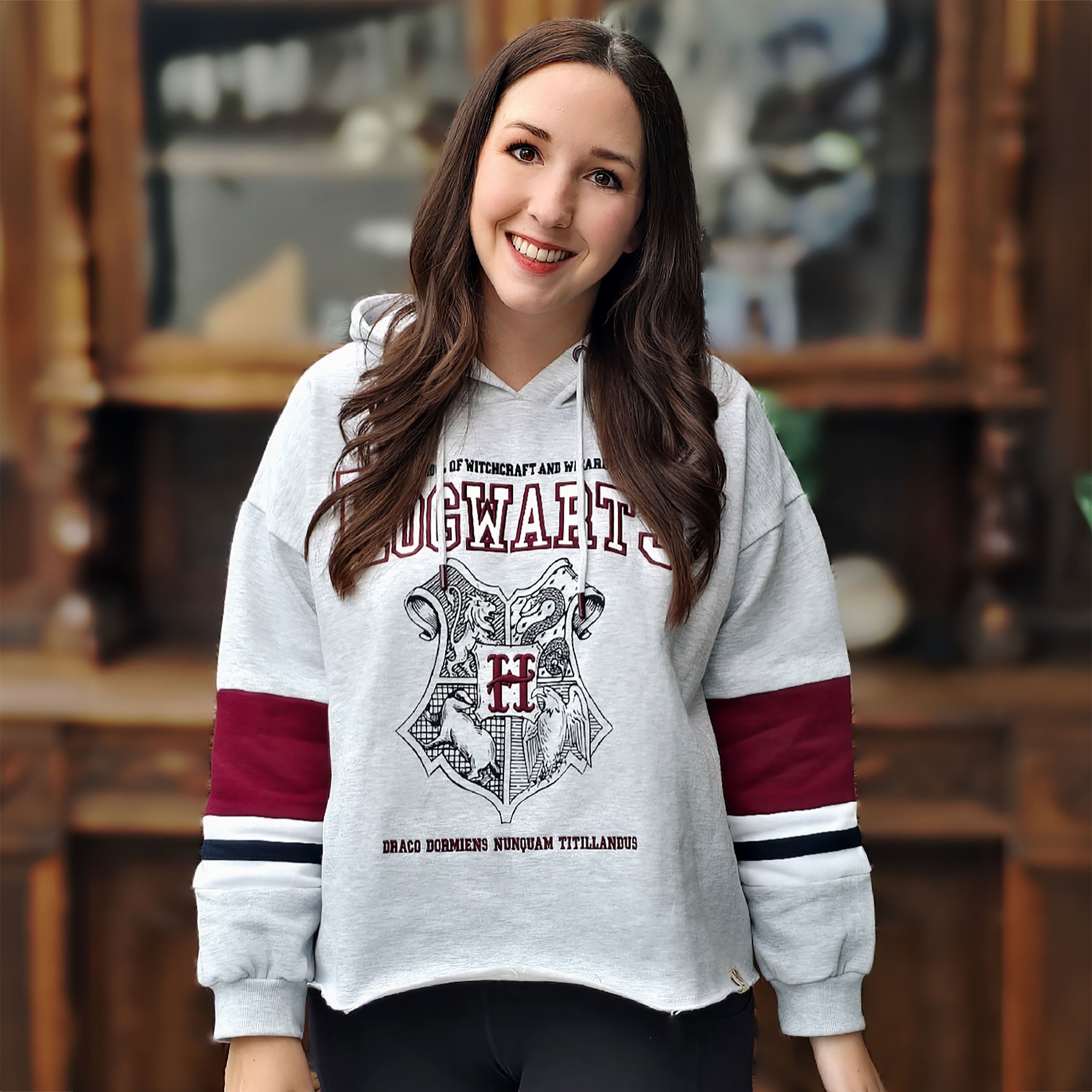 Immagine del prodotto Harry Potter - Hogwarts School Crop Hoodie donna grigio