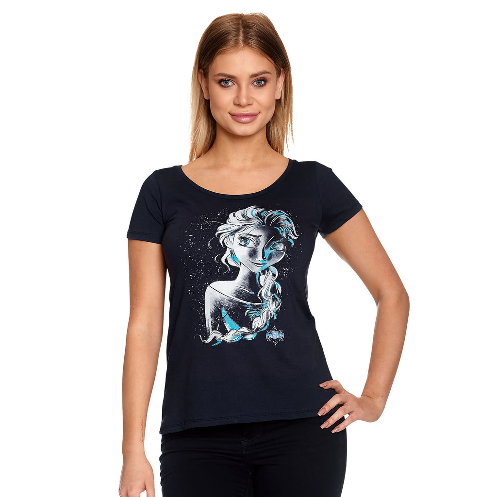 Immagine del prodotto Frozen - T-shirt da donna con schizzo di Elsa blu