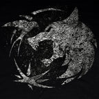 Immagine del prodotto T-shirt con emblema di lupo per fan di Witcher, nera