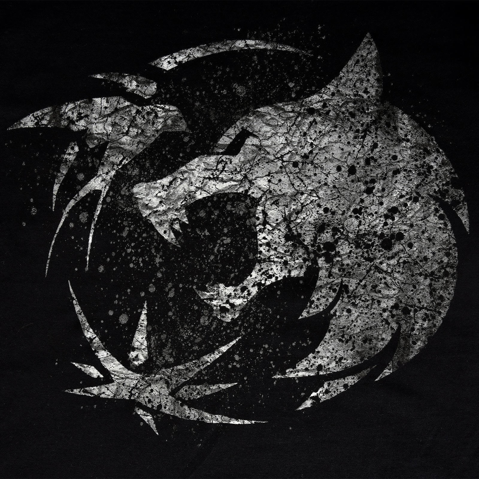 Immagine del prodotto T-shirt con emblema di lupo per fan di Witcher, nera