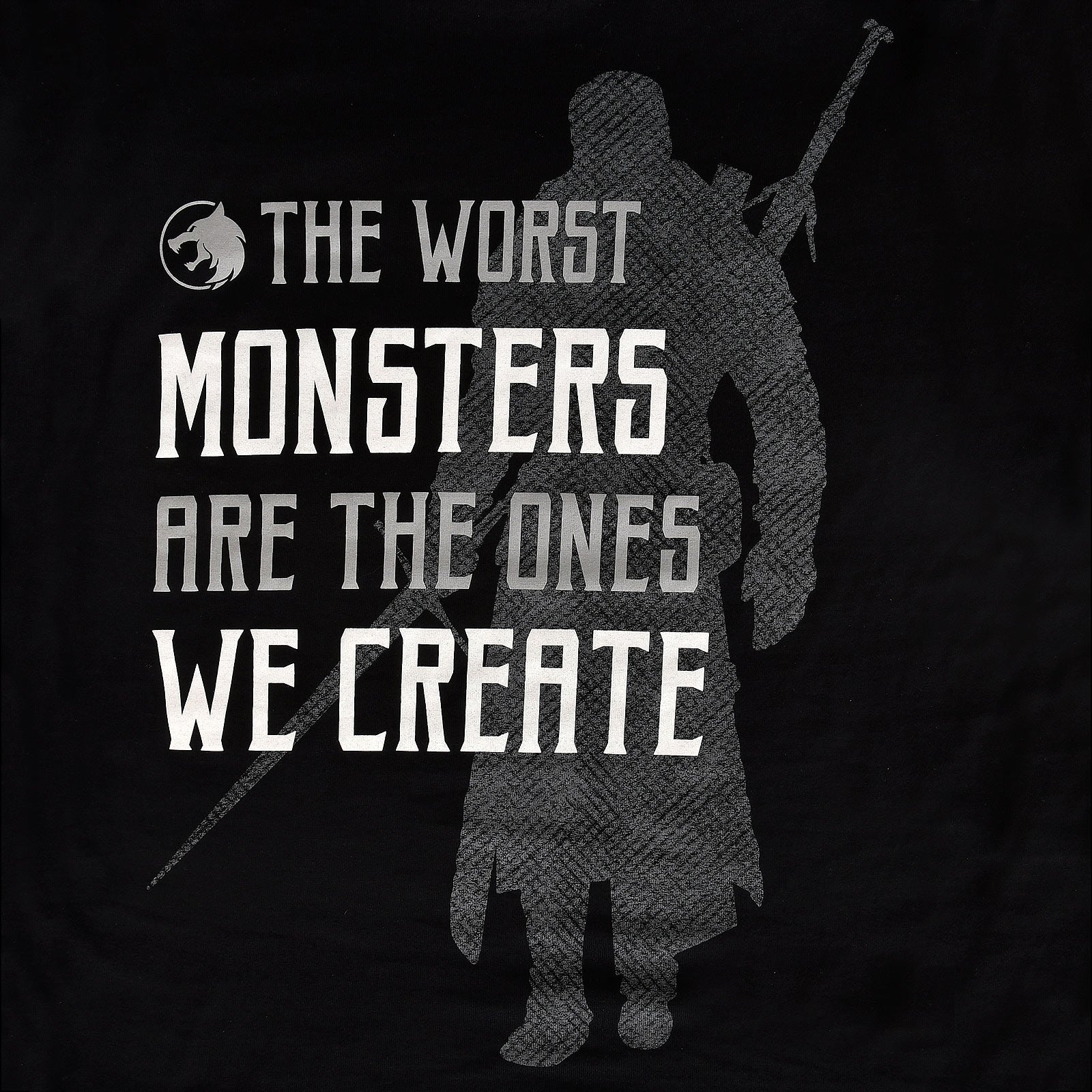 Immagine del prodotto T-shirt Monsters We Create per fan di Witcher nera