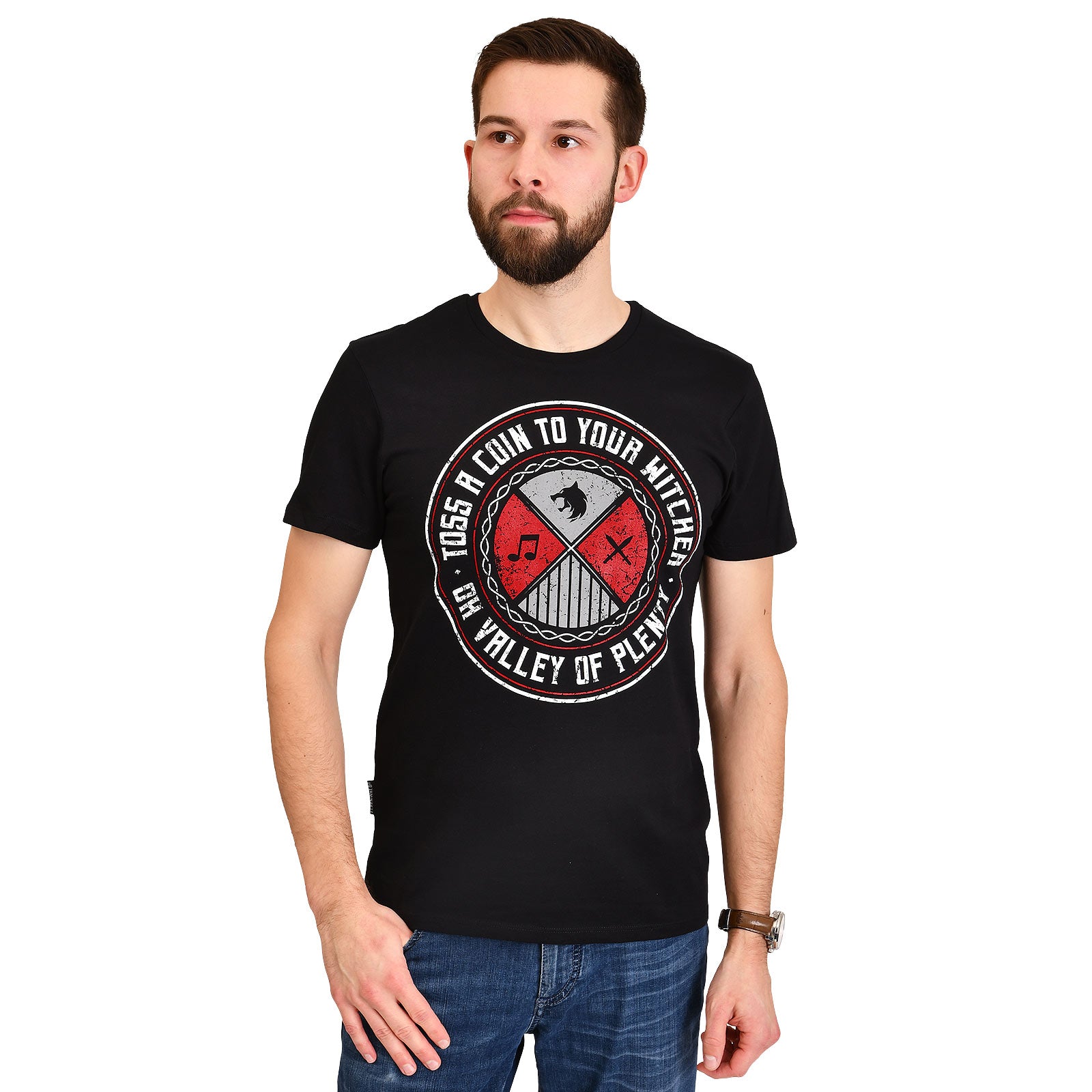 Immagine del prodotto T-Shirt 'Toss a Coin' per fan di Witcher, colore nero