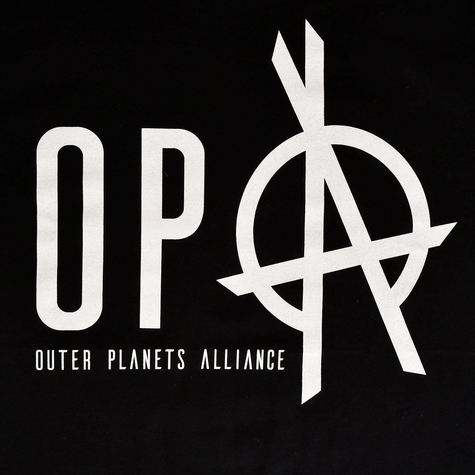 Immagine del prodotto T-shirt con logo dell'Alleanza dei Pianeti Esterni per i fan di The Expanse nera
