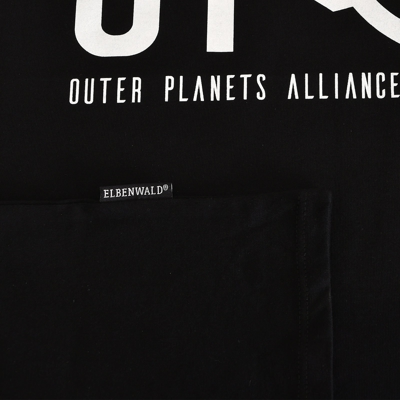 Immagine del prodotto T-shirt con logo dell'Alleanza dei Pianeti Esterni per i fan di The Expanse nera