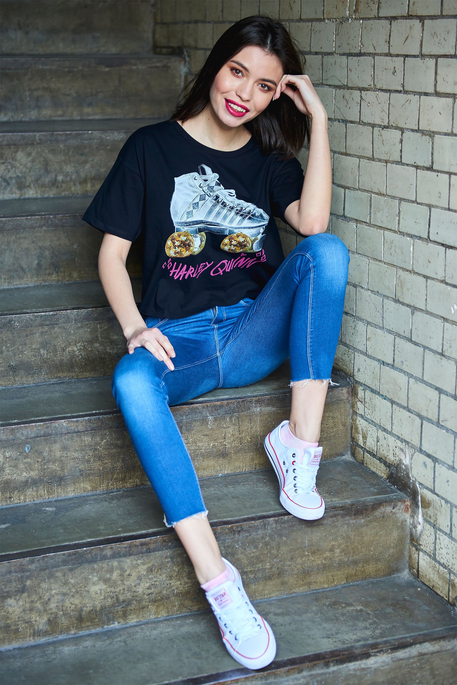 Immagine del prodotto Birds of Prey - Harley Roller Skates Crop Top da donna in nero