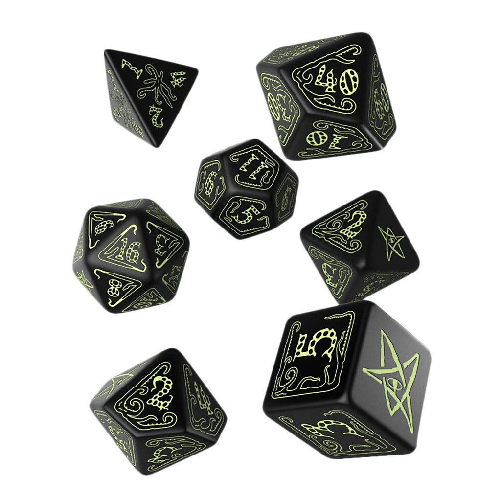Immagine del prodotto Set di Dadi RPG Call of Cthulhu Glow in the Dark 7 pezzi nero
