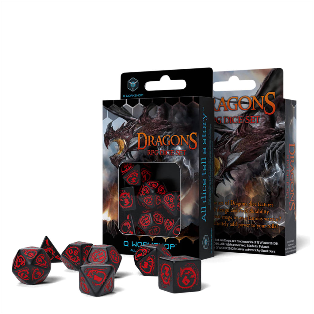 Immagine del prodotto Set di dadi RPG Dragons 7 pezzi nero