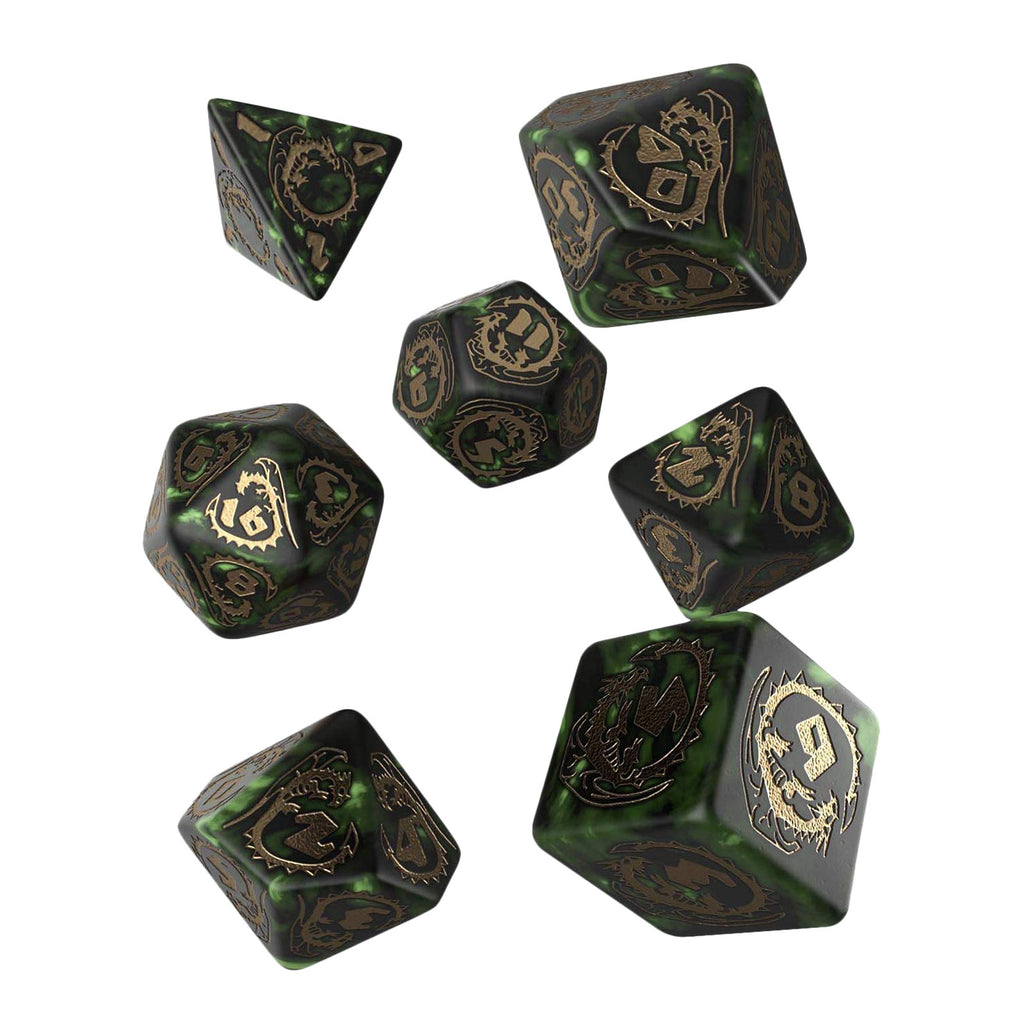 Immagine del prodotto Set di dadi RPG Dragons 7 pezzi verde