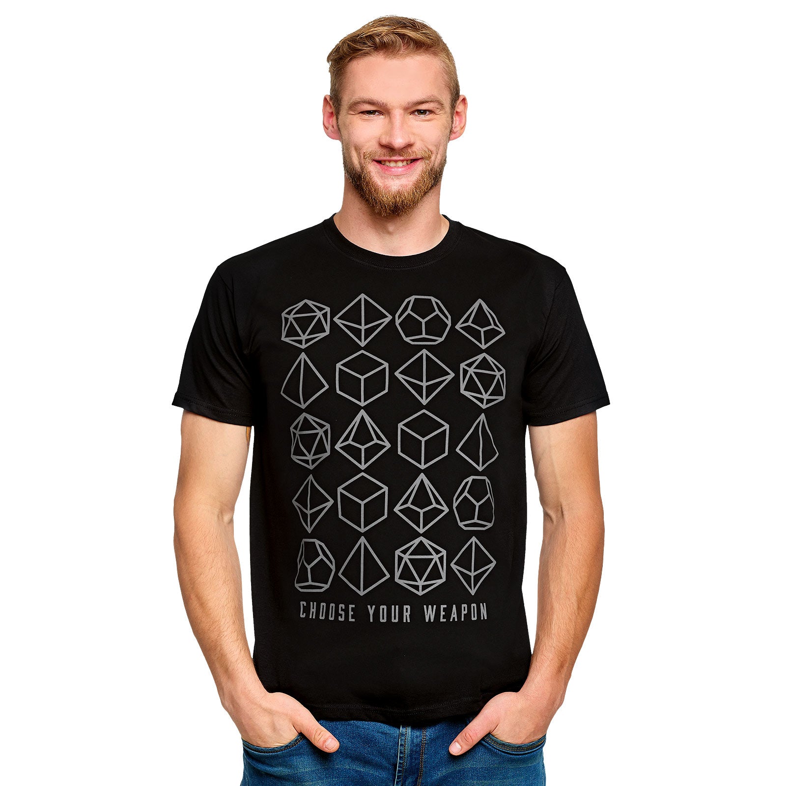 Immagine del prodotto Scegli la tua arma Dadi T-shirt nera