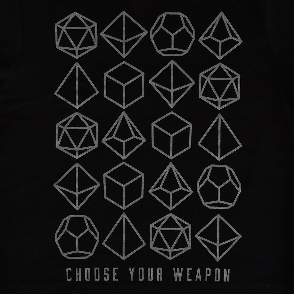 Immagine del prodotto Scegli la tua arma Dadi T-shirt nera
