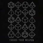 Immagine del prodotto Scegli la tua arma Dadi T-shirt nera