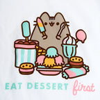 Immagine del prodotto Pusheen - T-shirt da donna Eat Dessert First bianca