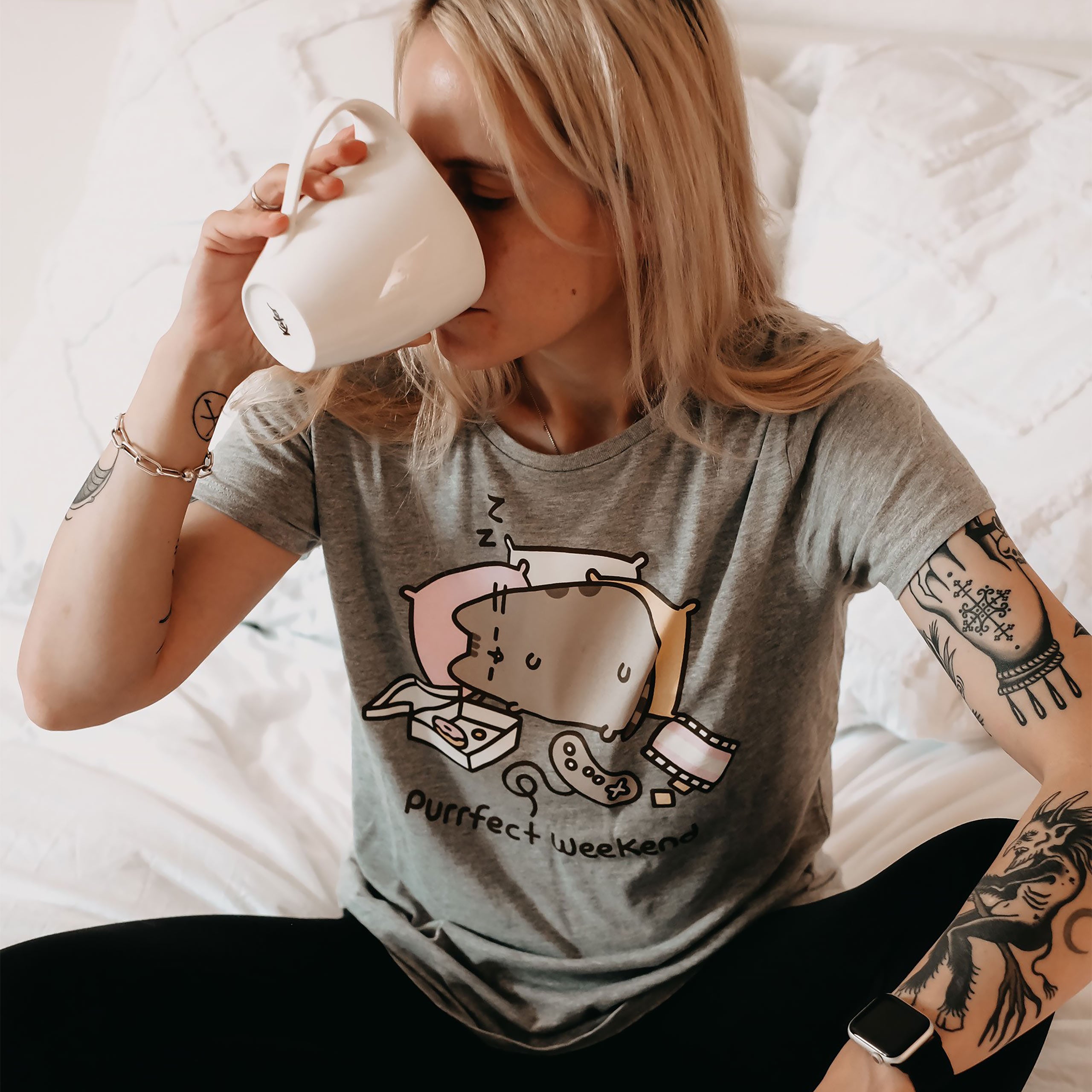 Immagine del prodotto Pusheen - Purrfect Weekend T-shirt da donna grigia