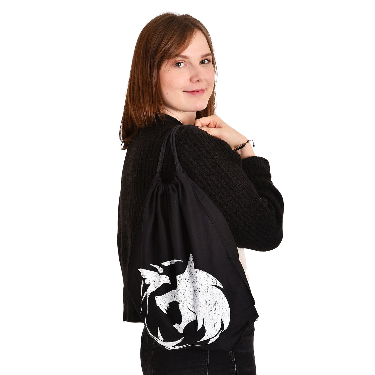 Immagine del prodotto Borsa sportiva con emblema del lupo per fan di Witcher nero