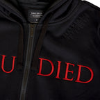 Immagine del prodotto Dark Souls - Felpa con cappuccio nera distrutta 'You Died'